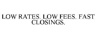 LOW RATES. LOW FEES. FAST CLOSINGS.