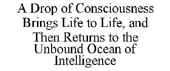 A DROP OF CONSCIOUSNESS BRINGS LIFE TO LIFE, AND THEN RETURNS TO THE UNBOUND OCEAN OF INTELLIGENCE