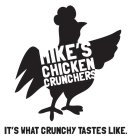 MIKE'S CHICKEN CRUNCHERS IT'S WHAT CRUNCHY TASTES LIKE.