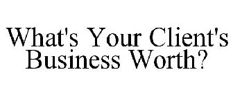 WHAT'S YOUR CLIENT'S BUSINESS WORTH?