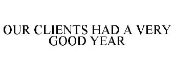 OUR CLIENTS HAD A VERY GOOD YEAR