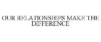 OUR RELATIONSHIPS MAKE THE DIFFERENCE