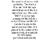 THE MARK IS OF AN EYE WITH EYELASHES. THE IRIS IS A FILM REEL WITH THE TAPE UNWINDING OUT OF THE LEFT SIDE OF THE EYE. THE WORD 
