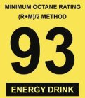 MINIMUM OCTANE RATING (R+M)/2 METHOD 93 ENERGY DRINK