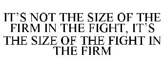 IT'S NOT THE SIZE OF THE FIRM IN THE FIGHT, IT'S THE SIZE OF THE FIGHT IN THE FIRM