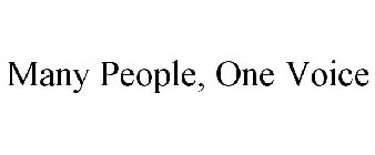 MANY PEOPLE, ONE VOICE