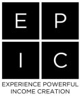 EPIC EXPERIENCE POWERFUL INCOME CREATION