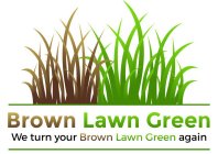BROWN LAWN GREEN WE TURN YOUR BROWN LAWN GREEN AGAIN