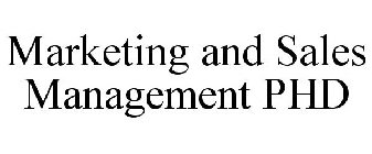 MARKETING AND SALES MANAGEMENT PHD