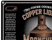 COCKE COUNTY MOONSHINE, COCKE COUNTY'S BEST MOONSHINE COCKE COUNTY COSBY, TN WAS KNOWN FOR THE BEST 