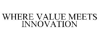 WHERE VALUE MEETS INNOVATION