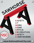 SAWHORSE SAFETY AT WORK HOME OFFICE RECREATION SAFETY EVERYWHERE NSC  WWW.NATIONALSTEELCITY.COM