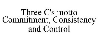 THREE C'S MOTTO COMMITMENT, CONSISTENCY AND CONTROL