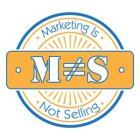 MS MARKETING IS NOT SELLING