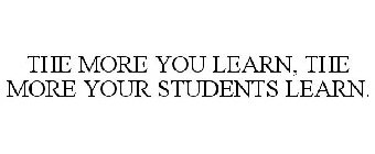 THE MORE YOU LEARN, THE MORE YOUR STUDENTS LEARN.