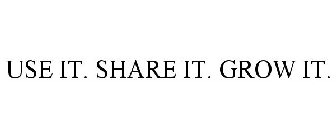 USE IT. SHARE IT. GROW IT.