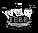 MINDY MOLAR TEBO THE TOOTH THOMAS THE CROWN TEDO DENISTRY FOR KIDS TEBO KIDS STORE & THE TEBO EXPERIENCE: A 4-D ADVENTURE THEATER