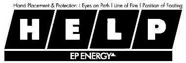 HELP EP ENERGY HAND PLACEMENT & PROTECTION | EYE ON PATH | LINE OF FIRE | POSITION OF FOOTING