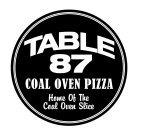 TABLE 87 COAL OVEN PIZZA HOME OF THE COAL OVEN SLICE