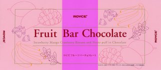 ROYCE' FRUIT BAR CHOCOLATE STRAWBERRY MANGO CRANBERRY BANANA AND NUTTY PUFF IN CHOCOLATE