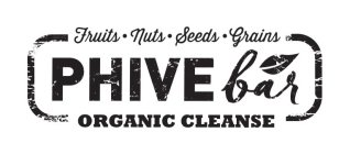 FRUITS NUTS SEEDS GRAINS PHIVE BAR ORGANIC CLEANSE