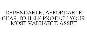 DEPENDABLE, AFFORDABLE GEAR TO HELP PROTECT YOUR MOST VALUABLE ASSET