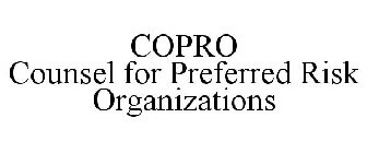 COPRO COUNSEL FOR PREFERRED RISK ORGANIZATIONS