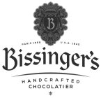B BISSINGER'S HANDCRAFTED CHOCOLATIER PARIS 1668 U.S.A. 1845