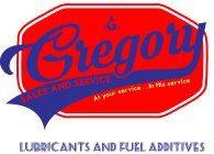GSS GREGORY SALES AND SERVICE AT YOUR SERVICE...IN HIS SERVICE LUBRICANTS AND FUEL ADDITIVES