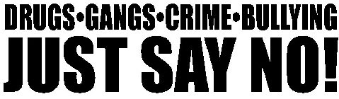 DRUGS·GANGS·CRIME·BULLYING JUST SAY NO!