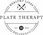 PLATE THERAPY HEALTHY LIVES DELIVERED PT EST. CA 2015