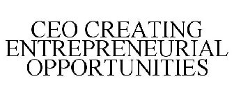 CEO CREATING ENTREPRENEURIAL OPPORTUNITIES