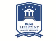 DUKE LIFEPOINT QUALITY AFFILIATE LEADERSHIP PERFORMANCE CULTURE