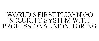 WORLD'S FIRST PLUG N GO SECURITY SYSTEM WITH PROFESSIONAL MONITORING