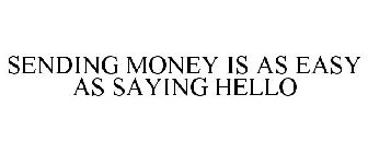 SENDING MONEY IS AS EASY AS SAYING HELLO