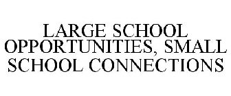 LARGE SCHOOL OPPORTUNITIES, SMALL SCHOOL CONNECTIONS