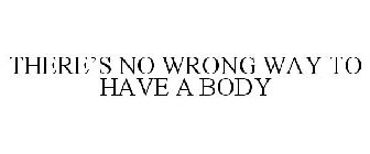 THERE'S NO WRONG WAY TO HAVE A BODY