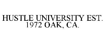 HUSTLE UNIVERSITY EST. 1972 OAK, CA.