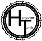 HANGOVER TONIK; YOUR 5AM FIX; WWW.HANGOVERTONIK.COM; BUILT FROM BIOCHEMISTRY; BACKED BY PHYSICIANS; ESTABLISHED MARCH 17, 2014