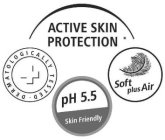 ACTIVE SKIN PROTECTION DERMATOLOGICALLYTESTED PH 5.5 SKIN FRIENDLY SOFT PLUS AIR