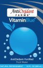 ANTIOXIDANT FARMS, VITAMIN BLUE, ANTIOXIDANT, ANTIOXIDANT FORTIFIED FRUIT WATER, NATURAL REFRESHMENT, 16 FL OZ (500ML)
