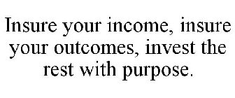 INSURE YOUR INCOME, INSURE YOUR OUTCOMES, INVEST THE REST WITH PURPOSE.