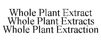 WHOLE PLANT EXTRACT WHOLE PLANT EXTRACTS WHOLE PLANT EXTRACTION