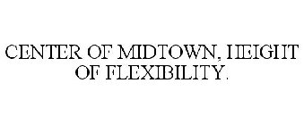 CENTER OF MIDTOWN, HEIGHT OF FLEXIBILITY.