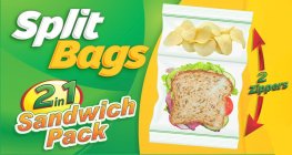 SPLIT BAGS 2 IN 1 SANDWICH PACK 2 ZIPPERS