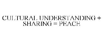 CULTURAL UNDERSTANDING + SHARING = PEACE