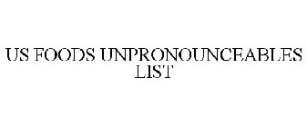 US FOODS UNPRONOUNCEABLES LIST