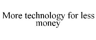MORE TECHNOLOGY FOR LESS MONEY