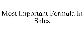 MOST IMPORTANT FORMULA IN SALES