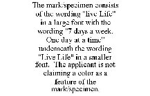 THE MARK/SPECIMEN CONSISTS OF THE WORDING 